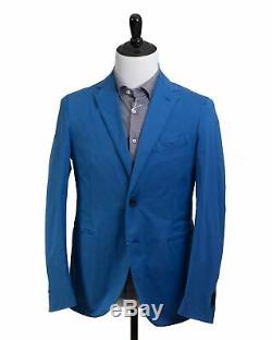BOGLIOLI Royal Blue Slim-Fit Cotton & Linen Suit 38 (EU 48) Made in Italy