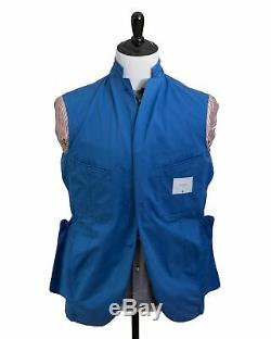 BOGLIOLI Royal Blue Slim-Fit Cotton & Linen Suit 38 (EU 48) Made in Italy
