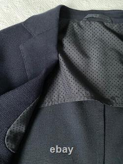 BOSS by HUGO BOSS Men's Blue Slim-fit Packable Travel Suit In Virgin Wool Uk 48