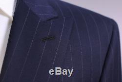 BRIONI Current Model Navy Blue Pinstripe Peak Lapel 2-Btn Slim Fit Suit 42R