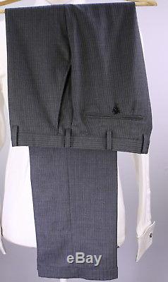 BURBERRY Black Label Japan Gray Pinstripe 100's Wool 2-Btn Slim Fit Suit 38S