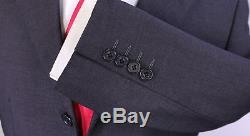 BURBERRY Black Label Japan Solid Charcoal Gray 3-Btn Slim Fit Wool Suit 34S