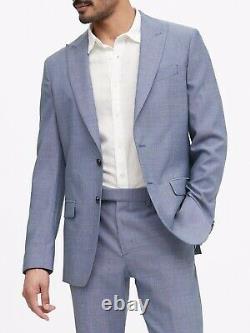 Banana Republic Slim Fit Suit Blue Birdseye Pattern Peak Lapel 40R NWT $398