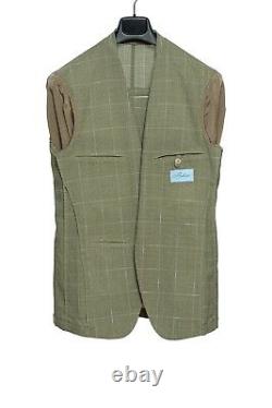 Belvest Green Checks Sport Suit Light Wool 40 US / 50 EU 7R Slim Fit