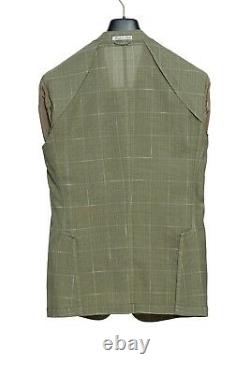 Belvest Green Checks Sport Suit Light Wool 40 US / 50 EU 7R Slim Fit