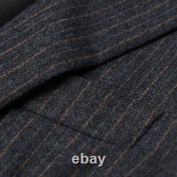 Belvest Slim-Fit Charcoal Gray Soft Brushed Flannel Wool Suit 40R (Eu 50)