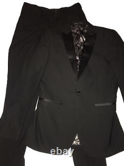 Black Mens Suit Size 38r/M Slim Fit