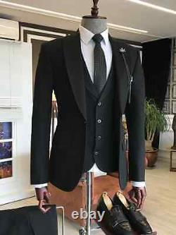 Black Slim-Fit Suit 3-Piece #1