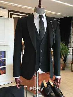 Black Slim-Fit Suit 3-Piece #1