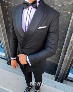Black Slim-Fit Tuxedo Suit 2-Piece, All Sizes Acceptable #13