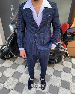 Blue Slim-Fit Suit 2-Piece, All Sizes Acceptable #108
