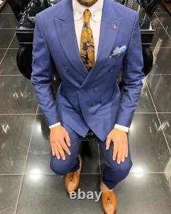 Blue Slim-Fit Suit 2-Piece, All Sizes Acceptable #203