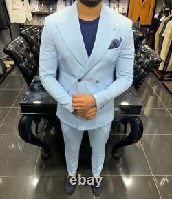 Blue Slim-Fit Suit 2-Piece, All Sizes Acceptable #218