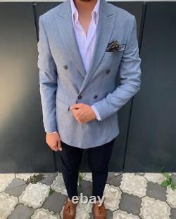 Blue Slim-Fit Suit 2-Piece, All Sizes Acceptable #22