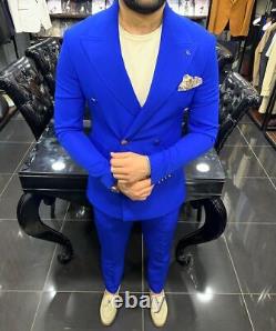 Blue Slim-Fit Suit 2-Piece, All Sizes Acceptable #222
