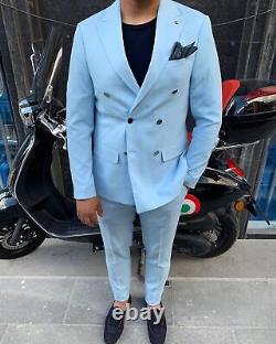 Blue Slim-Fit Suit 2-Piece, All Sizes Acceptable #36