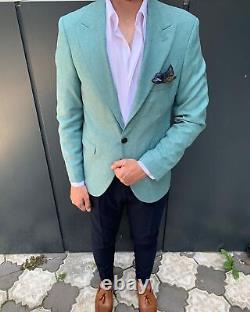 Blue Slim-Fit Suit 2-Piece, All Sizes Acceptable #75