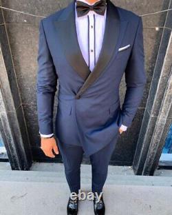 Blue Slim-Fit Tuxedo Suit 2-Piece, All Sizes Acceptable #11