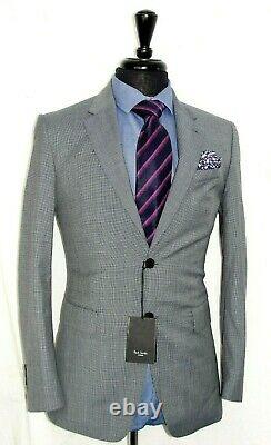 Bnwt Classic Luxury Mens Paul Smith Prince Of Wales Grey Slim Fit Suit 36r W32