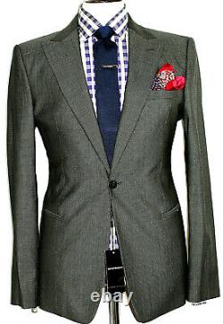 Bnwt Gorgeous Mens Emporio Armani Charcoal Birdseye Slim Fit Suit 44r W36 X L32