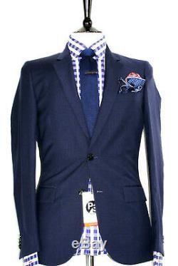 Bnwt Gorgeous Mens Paul Smith Ps London Navy Birdeye Slim Fit Suit 36r W30