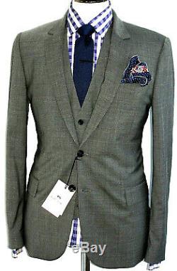 Bnwt Gorgeous Mens Paul Smith Ps London Plain Grey Slim Fit 3 Piece Suit 40r W34