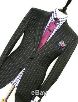 Bnwt Luxury Gorgeous Mens Pal Zileri Bold Chalkstripe Slim Fit Suit 40r W34