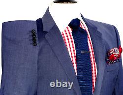 Bnwt Luxury Mens D&g Dolce & Gabbana Navy Blue Slim Fit Suit 44r W38 X L32