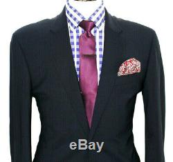 Bnwt Luxury Mens Emporio Armani Dark Plain Navy Slim Fit 2 Piece Suit 44l W38