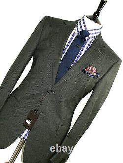 Bnwt Luxury Mens Ermenegildo Zegna Charcoal Grey Birdseye Slim Fit Suit 42r W36