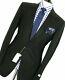 Bnwt Luxury Mens Ermenegildo Zegna Soft Tailor-made Textured Black Suit42r W36
