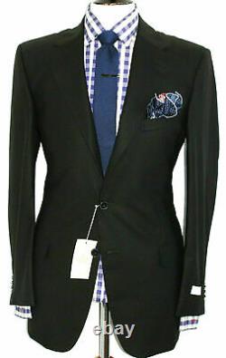 Bnwt Luxury Mens Ermenegildo Zegna Soft Tailor-made Textured Black Suit42r W36