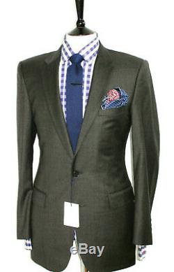 Bnwt Luxury Mens Gieves London Darker Charcoal Grey Slim Fit Suit 38r W32
