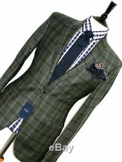 Bnwt Luxury Mens Hackett London Tartan Check Tailor-made Slim Fit Suit 40l W34