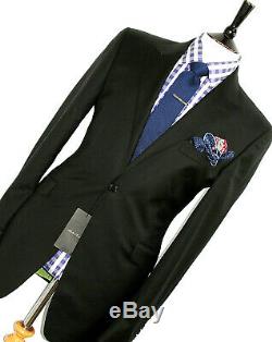 Bnwt Luxury Mens Holland Esquire London Plain Black Slim Fit Suit 40l W34 X L34