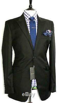 Bnwt Luxury Mens Holland Esquire London Plain Black Slim Fit Suit 40l W34 X L34