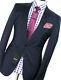 Bnwt Luxury Mens Hugo Boss Dark Plain Navy Slim Fit 2 Piece Suit 50r W44 X L33