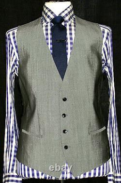 Bnwt Luxury Mens Hugo Boss Italian Grey Slim Fit 3 Piece Suit 44r W38 X L32