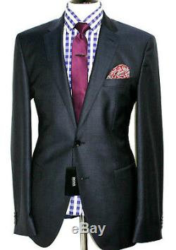 Bnwt Luxury Mens Hugo Boss Navy Textured Slim Fit 2 Piece Suit 42l W36 X L36