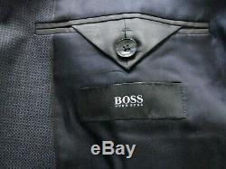 Bnwt Luxury Mens Hugo Boss Navy Textured Slim Fit 2 Piece Suit 42l W36 X L36