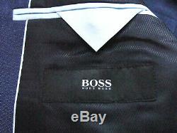 Bnwt Luxury Mens Hugo Boss Petrol Blue Slim Fit 2 Piece Suit 44l W38 X L36