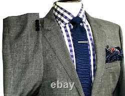 Bnwt Luxury Mens Hugo Boss Prince Of Wales Check Slim Fit Suit 40l W34 X L34