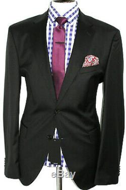 Bnwt Luxury Mens Hugo Boss Super 120 Black Slim Fit 2 Piece Suit 44r W38 X L33