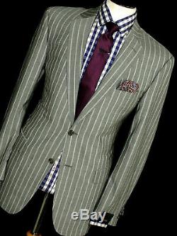 Bnwt Luxury Mens Pal Zileri Tailor-made Grey Chalkstripe Slim Fit Suit 40r W34