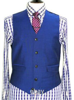 Bnwt Luxury Mens Paul Smith London Blue 3 Piece Slim Fit Suit 38r W32 X L31