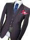 Bnwt Luxury Mens Paul Smith London Burgundy 3 Piece Slim Fit Suit 40r W34 X L31