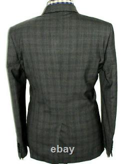Bnwt Luxury Mens Paul Smith London Charcoal Grey Box Check Slim Fit Suit 42r W36