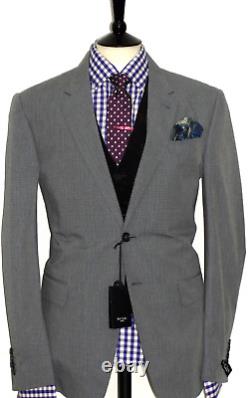Bnwt Luxury Mens Paul Smith London Sharkskin Grey Slim Fit Suit 40r W34