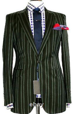Bnwt Luxury Mens Paul Smith Ps London Slim Fit Stripey Suit 40r W34 X L32