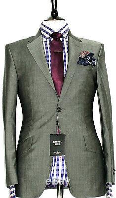 Bnwt Luxury Mens Paul Smith Westbourne Sharkskin Charcoal Slim Fit Suit 36r W30